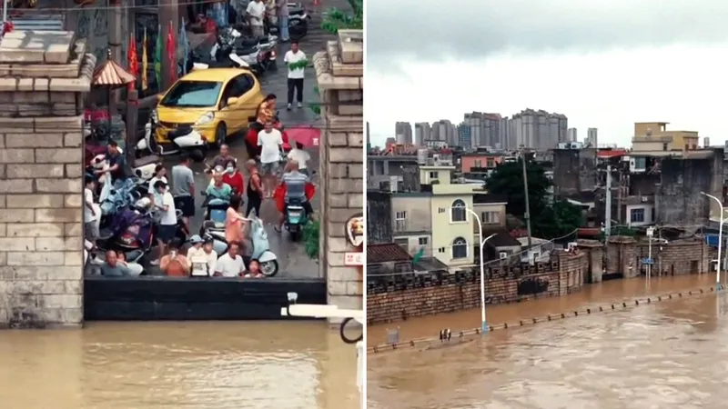 VIDEO: Una muralla de 500 años protege a una ciudad china de una inundación