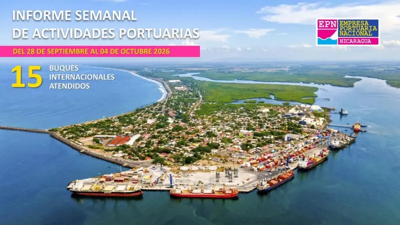 Puertos de Nicaragua reciben 15 buques y 63 mil visitantes en una semana