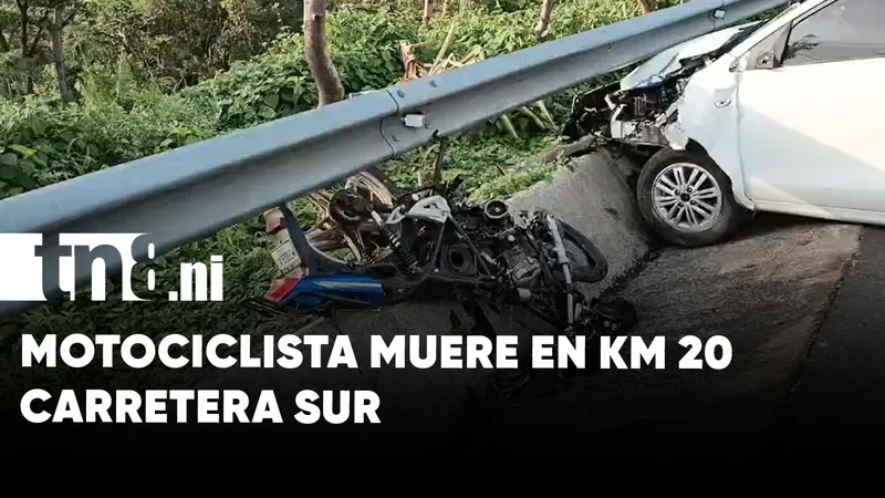 Motociclista muere en choque ocurrido en el km 20 de la carretera Sur