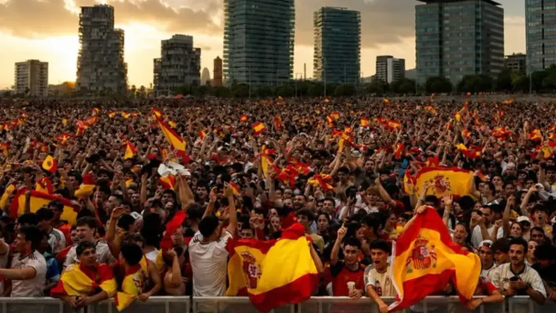 Lleno total en el Fórum de Barcelona para vivir la final del Mundial