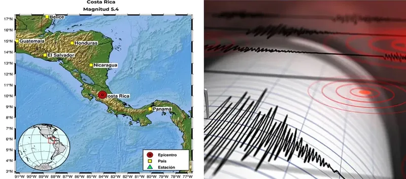 Dos sismos sorprenden a Costa Rica con apenas dos minutos de diferencia