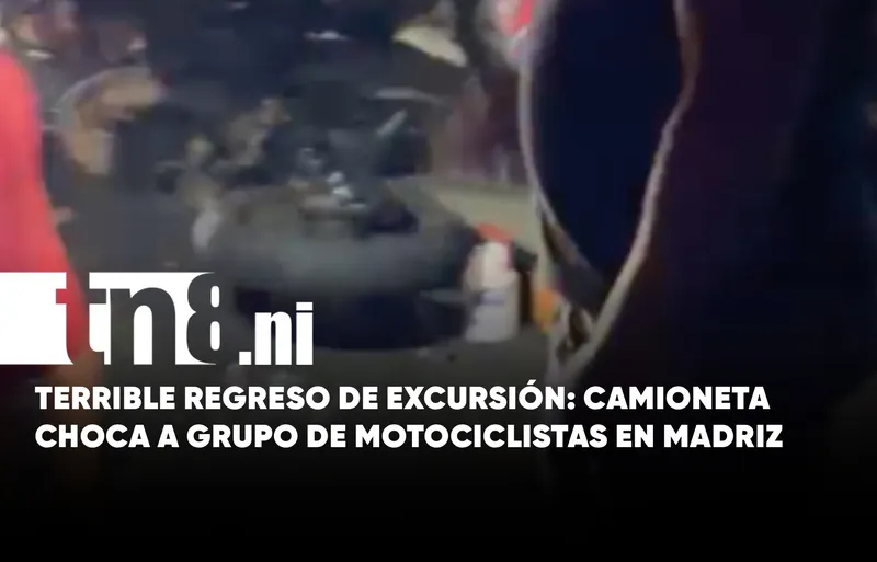 Choque entre camioneta y grupo de motociclistas deja seis heridos en Palacagüina, Madriz