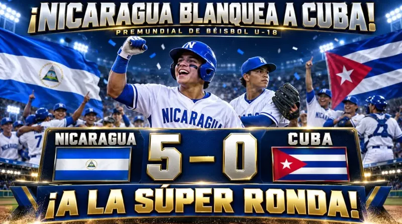 Nicaragua blanquea a Cuba y clasifica a la súper ronda del Campeonato Panamericano de Béisbol U-18
