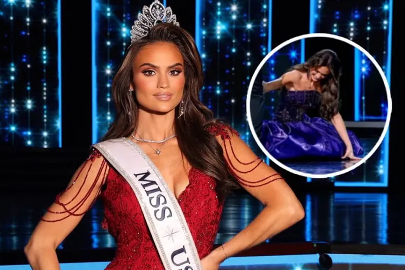 Miss USA 2025, sufre dos caídas antes de entregar su corona