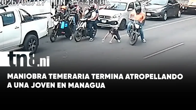 ¡Por las prisas! Maniobra temeraria termina atropellando a una joven en Managua