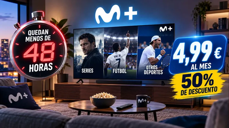 Quedan menos de 48 horas para tener Movistar Plus por 4,99 euros: verás series, fútbol y otros deportes al 50 %