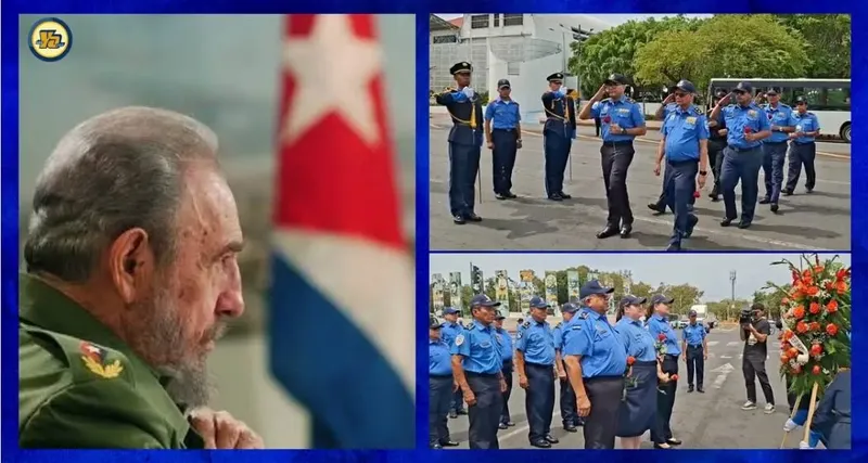 Policía de Nicaragua rinde honores a Fidel Castro en Managua