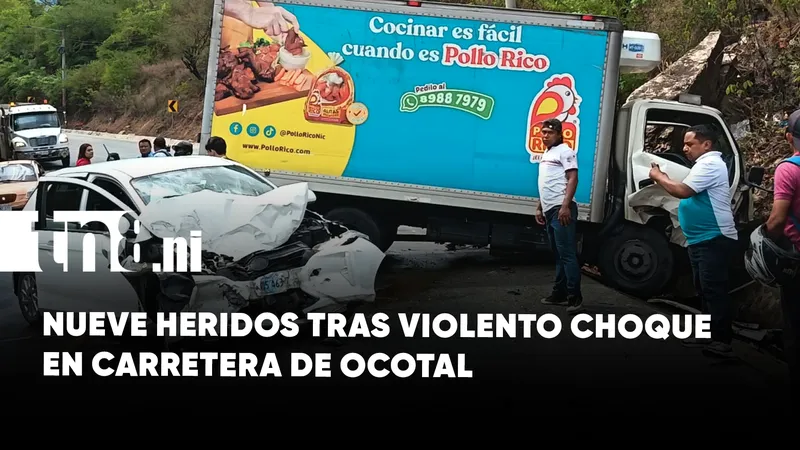 Nueve personas heridas tras violento choque entre tres vehículos en Ocotal