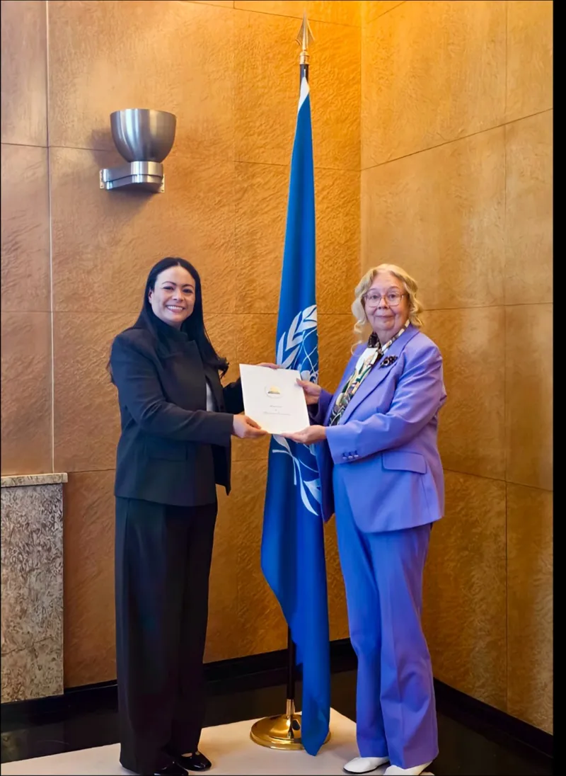 Hazel Reyes presenta cartas credenciales ante la ONU en Ginebra
