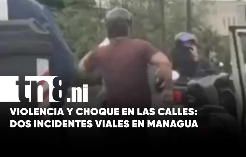 ¡De la discusión a los golpes! Taxista agrede a motociclista en Managua