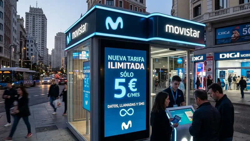 Movistar va a por Digi y y deja su tarifa ilimitada por 5 € al mes