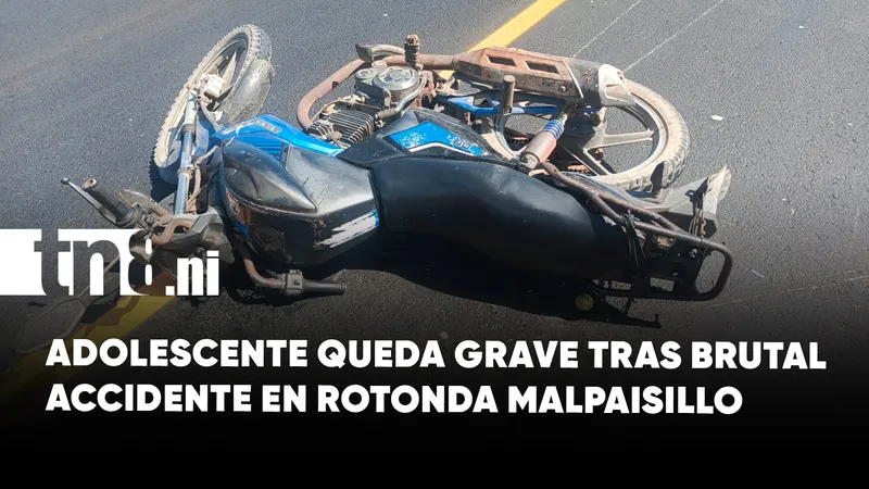 Fuerte accidente de tránsito deja a una adolescente gravemente lesionada en la Rotonda Malpaisillo