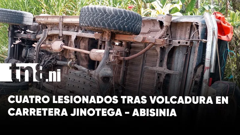 Accidente de tránsito en la carretera Jinotega – Abisinia, deja cuatro lesionados