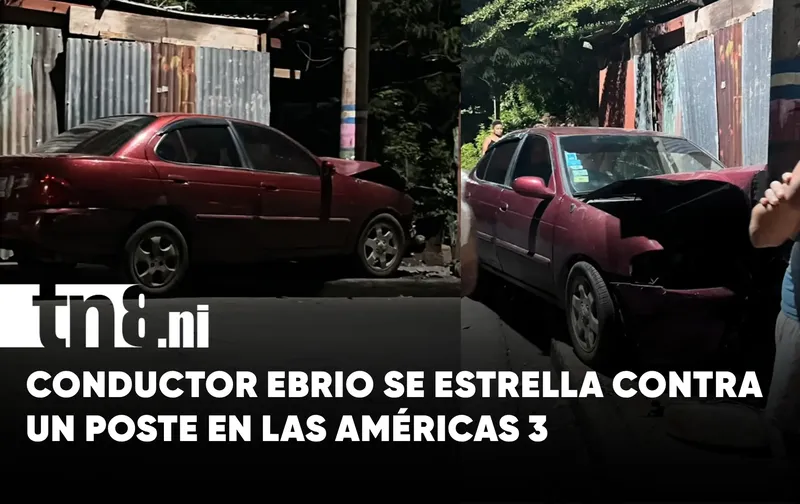 ¡Pudo terminar en tragedia! Conductor ebrio se estrella contra un poste en Las Américas...