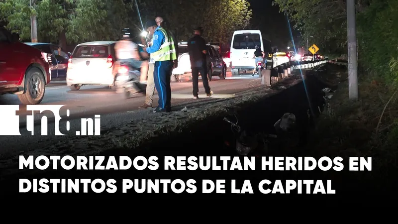 Dos accidentes de tránsito dejan motociclistas lesionados en Managua