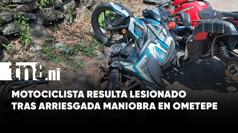 Motociclista termina lesionado tras arriesgada maniobra en en Ometepe