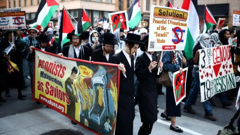 Judíos antisionistas se suman a protestas por Palestina en Nueva York