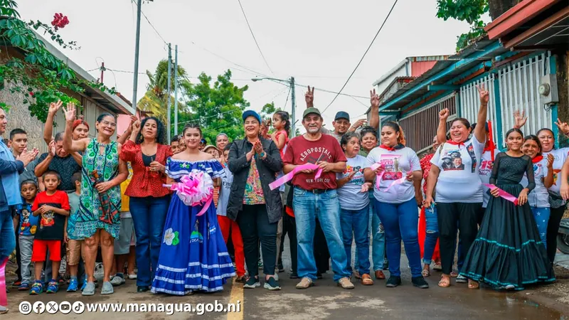 Alcaldía de Managua entrega nuevas calles a las familias del barrio Concepción de María