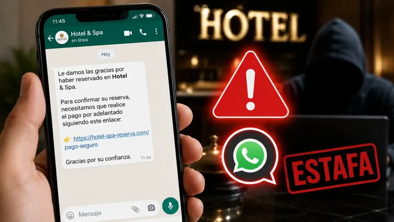 “Le damos las gracias por haber reservado en Hotel…”: así te llega por WhatsApp la peor estafa de este verano