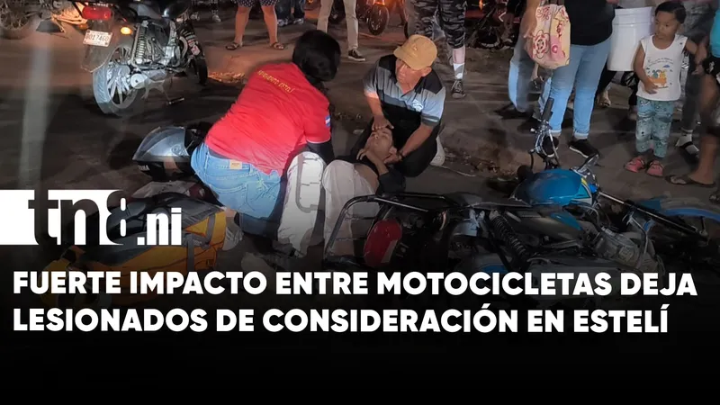 Accidente entre motocicletas deja dos lesionados en semáforos de Enabas en Estelí