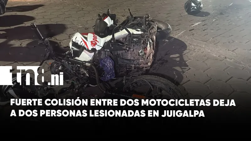 Fuerte accidente entre motocicletas deja dos lesionados en Juigalpa, Chontales