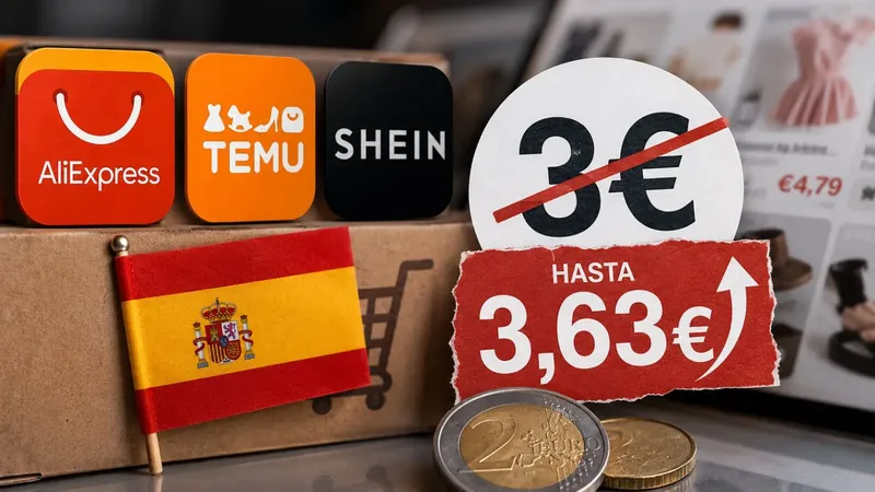 La tasa de 3 euros a AliExpress, Temu y Shein tiene truco: en España puede rozar los 4 euros