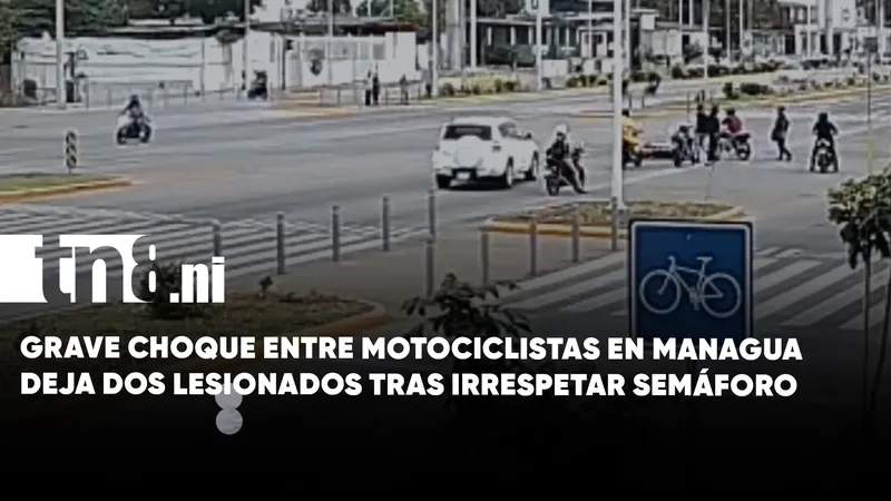 Fuerte choque entre motociclistas deja dos lesionados en Managua