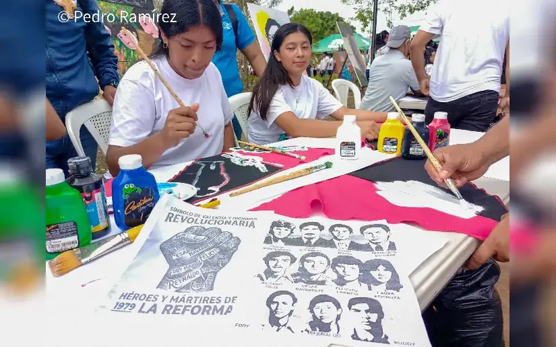 Juventud Sandinista de Masaya recuerda con arte y creatividad a Héroes y Mártires de La Reforma
