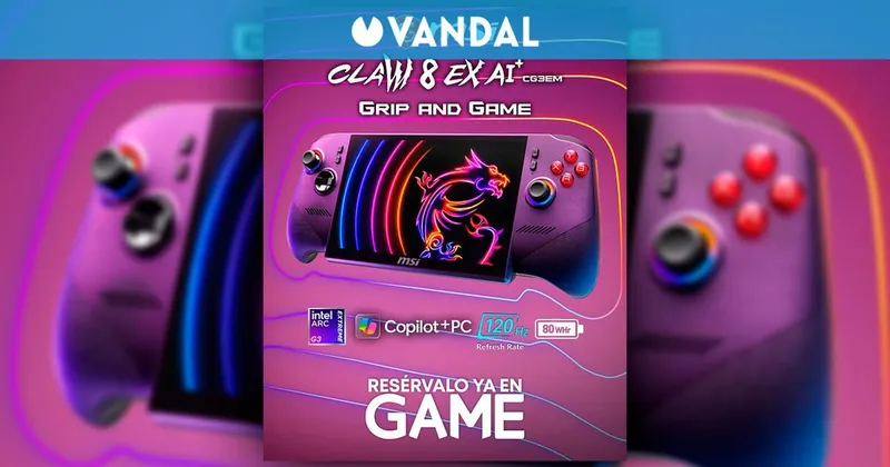 Reserva ya la MSI CLAW 8 EX AI+ en GAME, el potente PC portátil, y date prisa porque son unidades muy limitadas