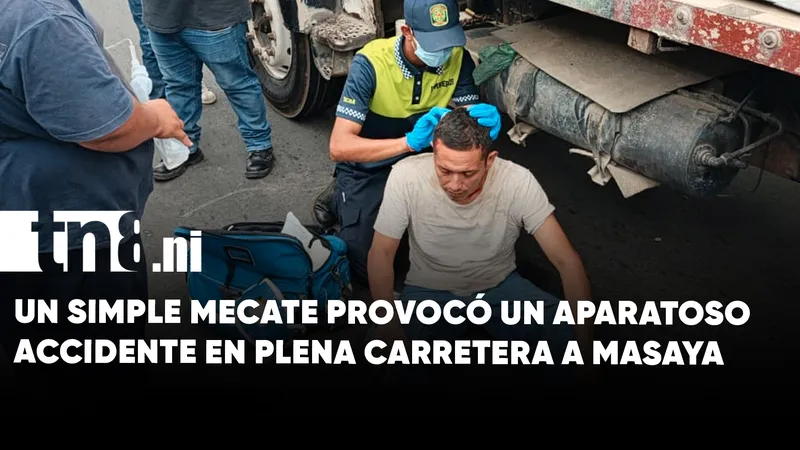 Insólito accidente con un mecate deja a un hombre lesionado en la carretera a...