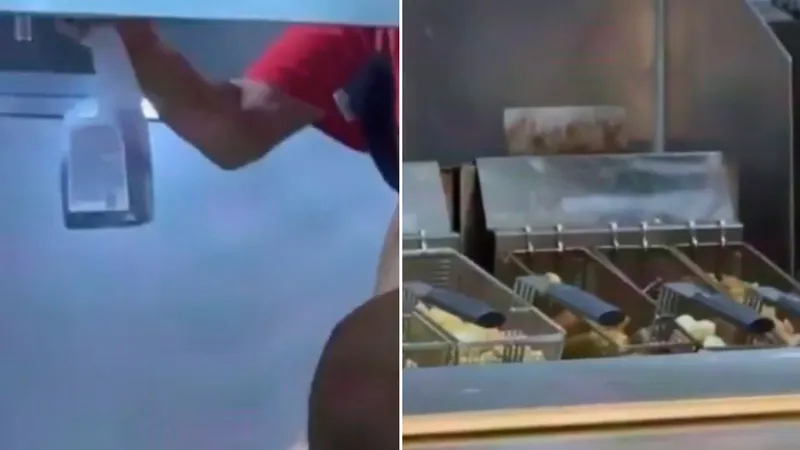 VIDEO: Trabajador rocía productos de limpieza sobre la comida en un restaurante
