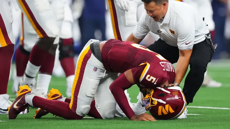 Escalofriante lesión de Jayden Daniels le cobra factura a los Commanders contra los Cowboys