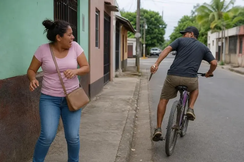 Sujeto armado en bicicleta asalta transeúnte en la calle El Martirio, de Granada