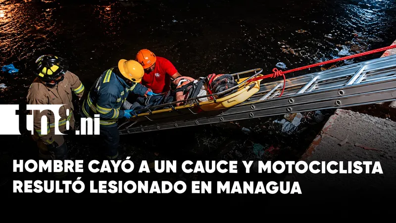 Bomberos atienden rescate y accidente de tránsito en Managua
