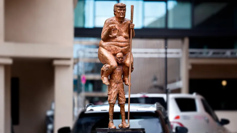 Estatua de Donald Trump desnudo provoca polémica en el Parlamento Europeo