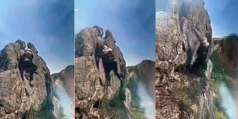 Tragedia en Brasil: Un excursionista murió tras caer de un acantilado (VIDEO)