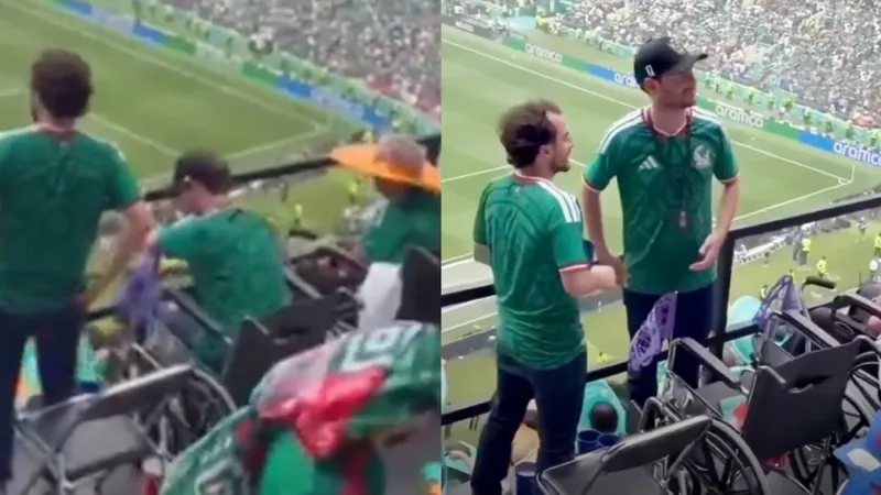 Aficionado se levanta de su silla de ruedas en el partido de México y provoca debate en redes