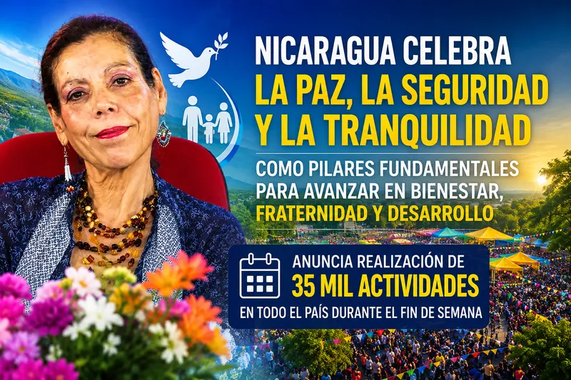 Rosario Murillo resalta la paz como motor del desarrollo nacional