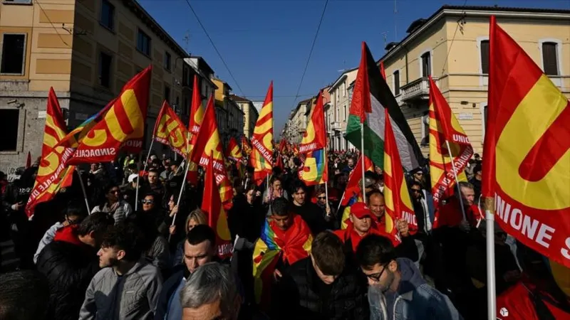 Miles protestan en Italia y otros países contra la carestía y el gasto militar