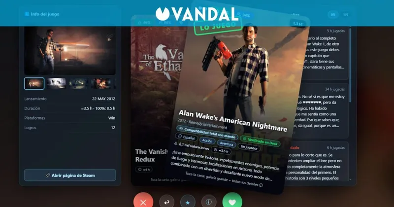 Crean un Tinder para tu biblioteca de Steam que te ayuda a decidir qué juego pendiente empezar