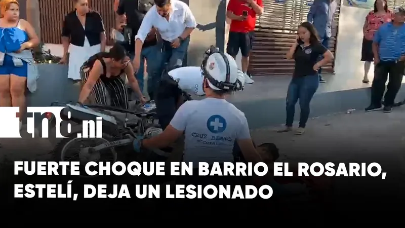 Fuerte choque entre taxi y motocicleta deja un lesionado en Estelí