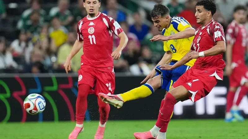 Suecia lidera Grupo F tras golear 5-1 a Túnez