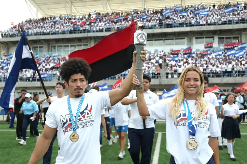 Juventud Presidente recibe la Antorcha Centroamericana en Managua
