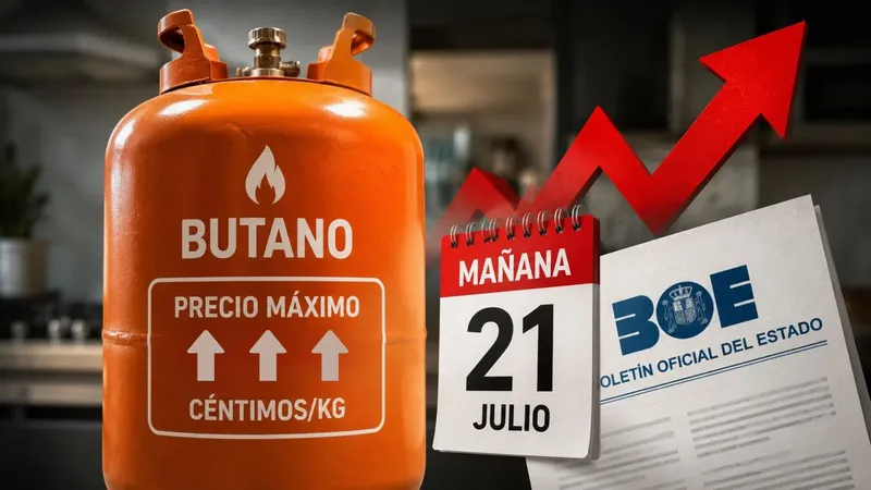 La bombona de butano sube mañana: el BOE fija el nuevo precio máximo