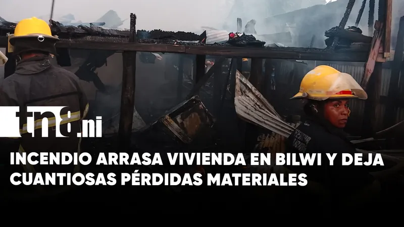 Incendio en el barrio Libertad de Bilwi deja cuantiosas pérdidas materiales