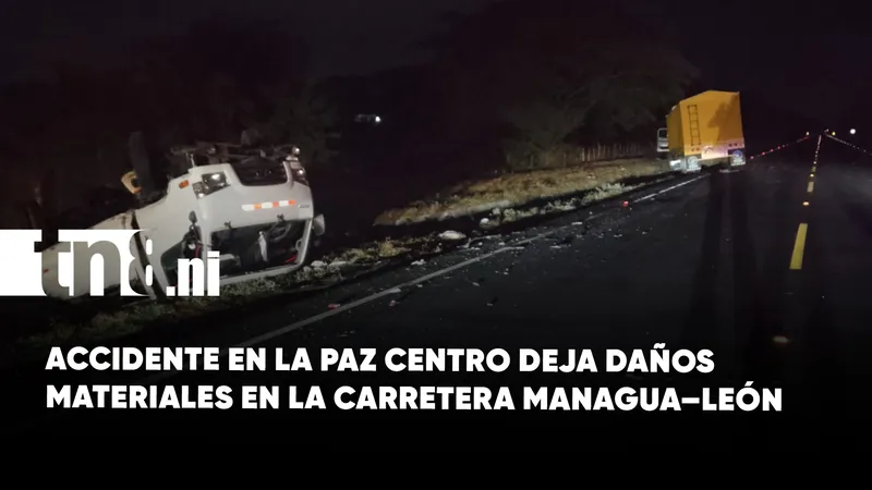 Accidente de tránsito en La Paz Centro deja cuantiosos daños materiales