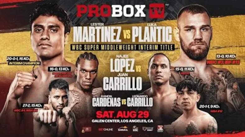 Lester Martínez vs. Luka Plantic en ProBox TV