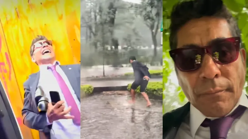 Captan a Jorge Campos corriendo bajo la lluvia, descalzo y gritando en Reforma ¿qué le pasó?