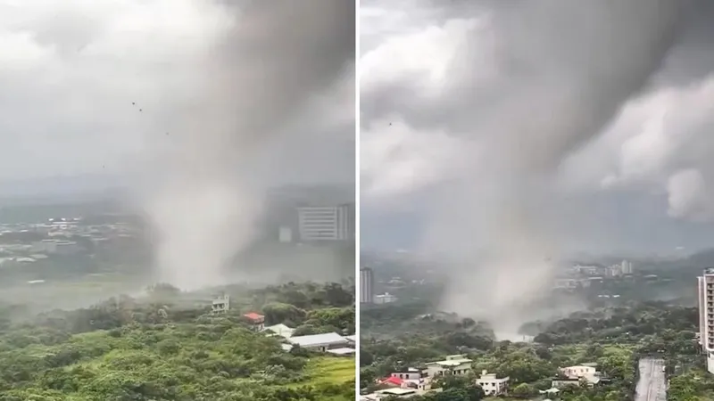 VIDEO: Un inusual e inesperado tornado sacude Taiwán e intriga a los científicos