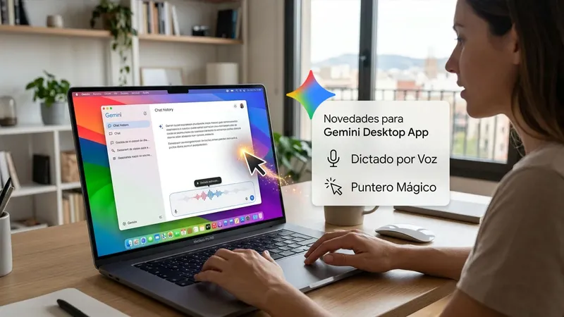 Gemini ya prueba dos nuevas funciones para su app de escritorio: dictado por voz y un puntero mágico